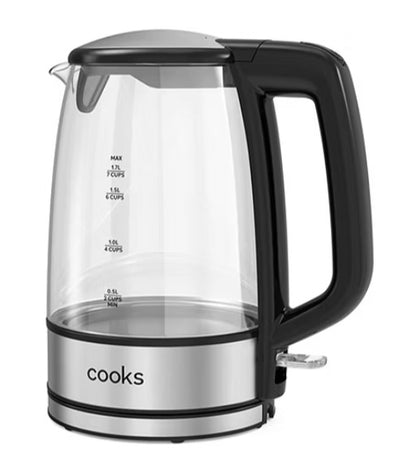 Cooks 1.7L Glass Electric Kettle