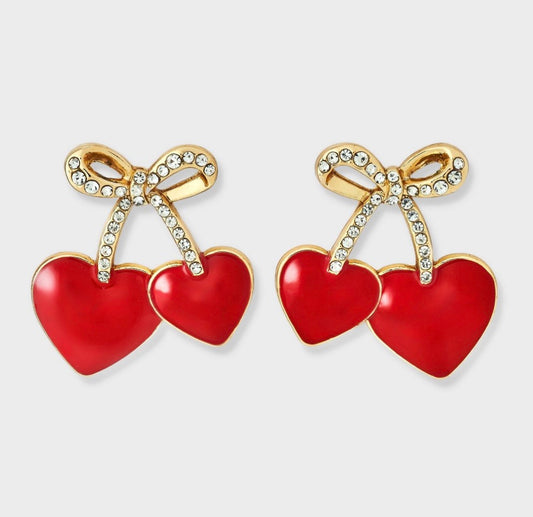 Sugarfix by BaubleBar Sweet Sweet Devotion heart and bow earrings