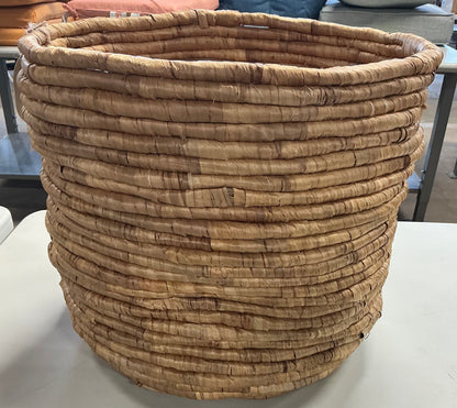 Light coiled basket - 16.14” (H) x 18.1” (W) x 18.1” (D) - MINOR COSMETIC FLAWS - PICK UP ONLY