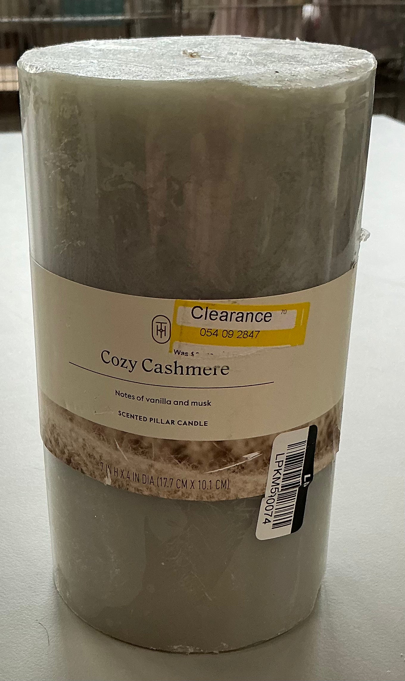 7” x 4” pillar scented candle - AS IS - SOME MINOR COSMETIC FLAWS(clearance)