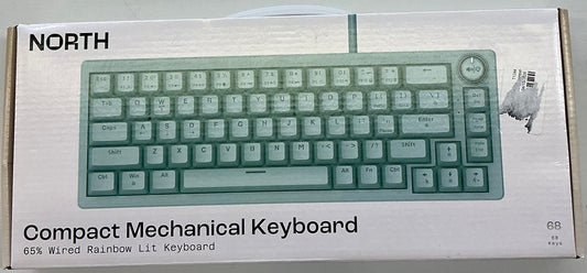 North base computer keyboard compact mechanical USB-A with backlit keys 60% layout,open box-Inspected