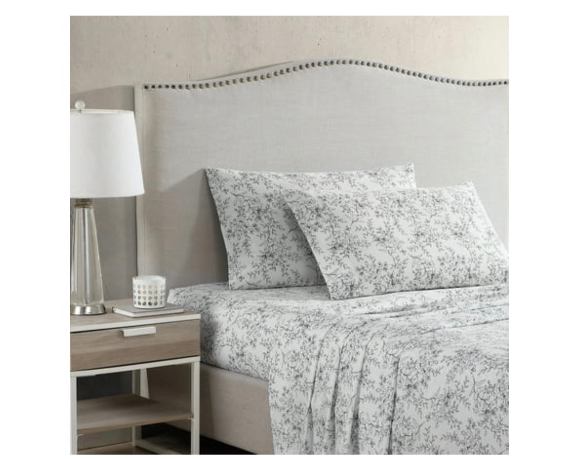 Stone Cottage Hawley Floral white percale cotton sheet set QUEEN