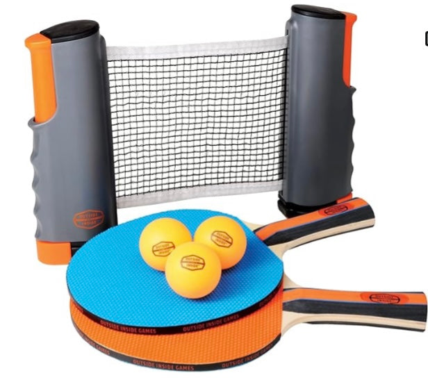 Outside Inside Backpack Travel Ping-Pong Set for Camping,...