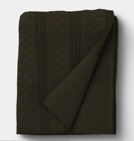 50x60” dimensional knit throw green