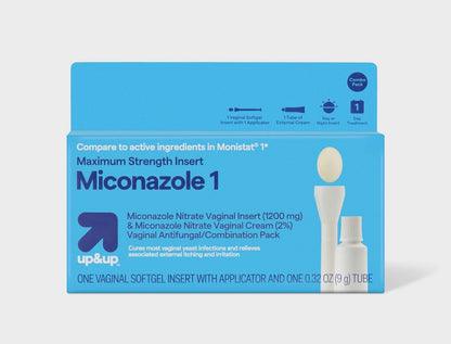 1-Day Miconazole Combination Pack for treating vaginal yeast infections