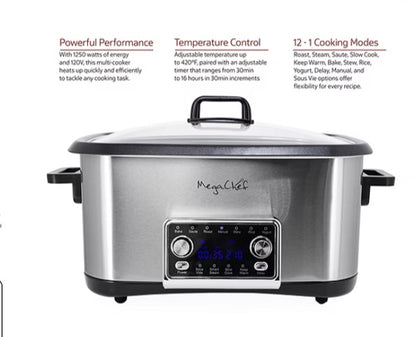 MegaChef 12-In-1 Deluxe Multi 8 Qt Slow Cooker