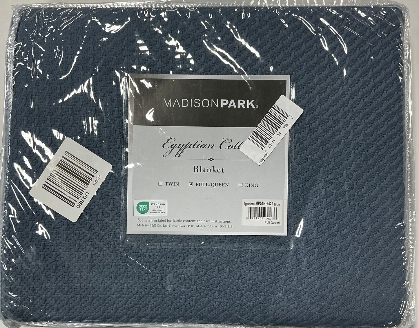 Madison Park Egyptian Cotton Blanket Full/Queen-Blue