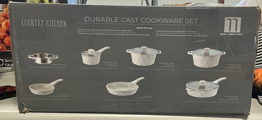 Country Kitchen 11-pc. Durable Non-Stick Diamond Cookware Set
