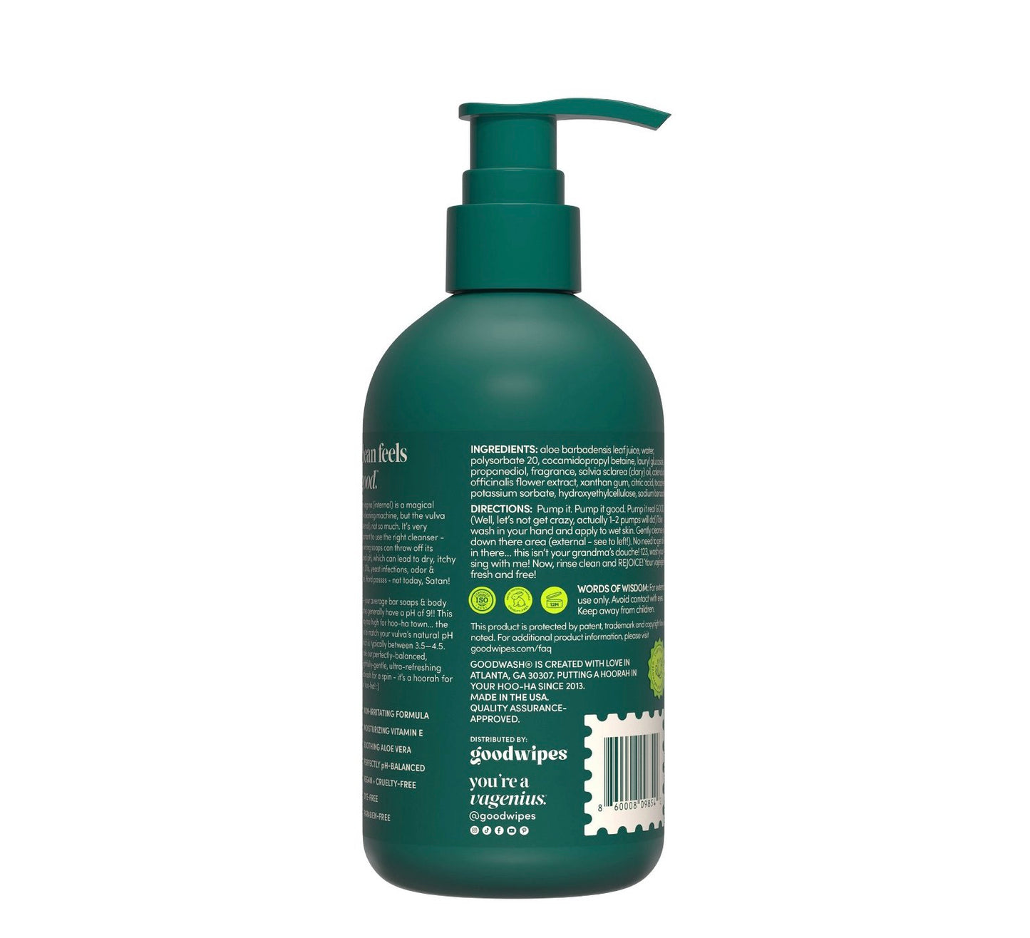 Goodwash Botanical Balance Down There Wash, an aloe-based, pH-balanced cleanser for intimate areas