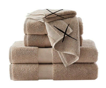 Brooklyn Loom Turkish Cotton 4 Pieces Bath Towel Set-Included(2 Bath Towel and 2 Hand Towel)-Khaki-As Is