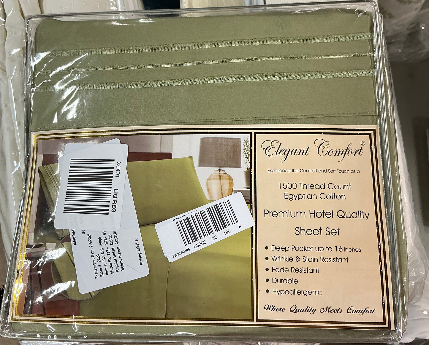 Elegant comfort 4-Piece King sheet set