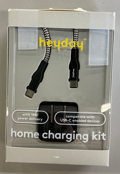 2-port USB-A USB-C wall Charger with 6’ USB-C to USB-C braided cord