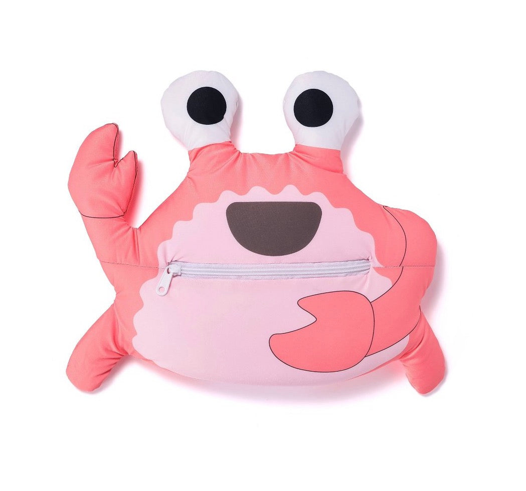 Crab themed convertible plush neck pillow