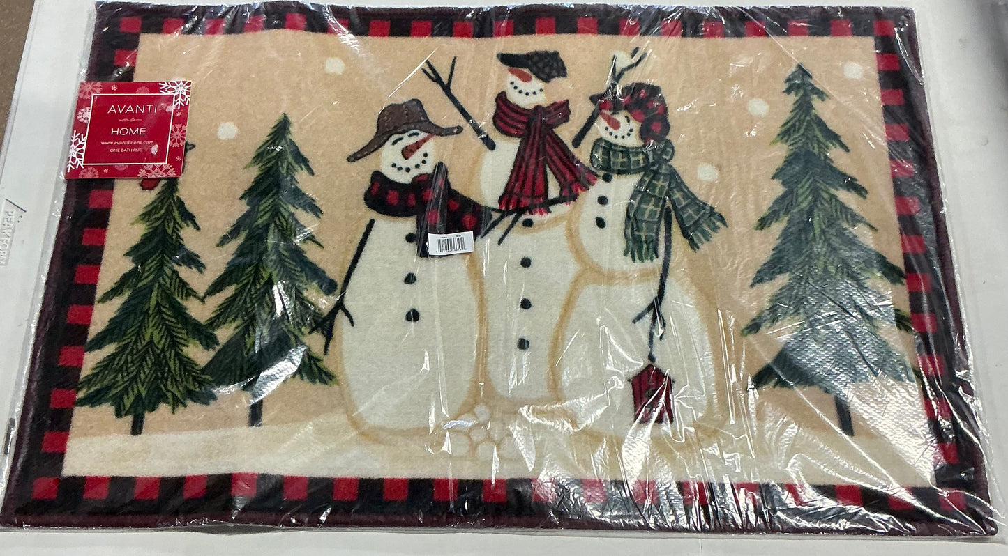 Avanti Snowman Gathering Bath Rug 20x30 Inch