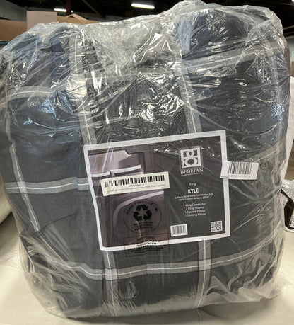 Bebejan Kyle Black 5-Piece Reversible Comforter Set king/cal king