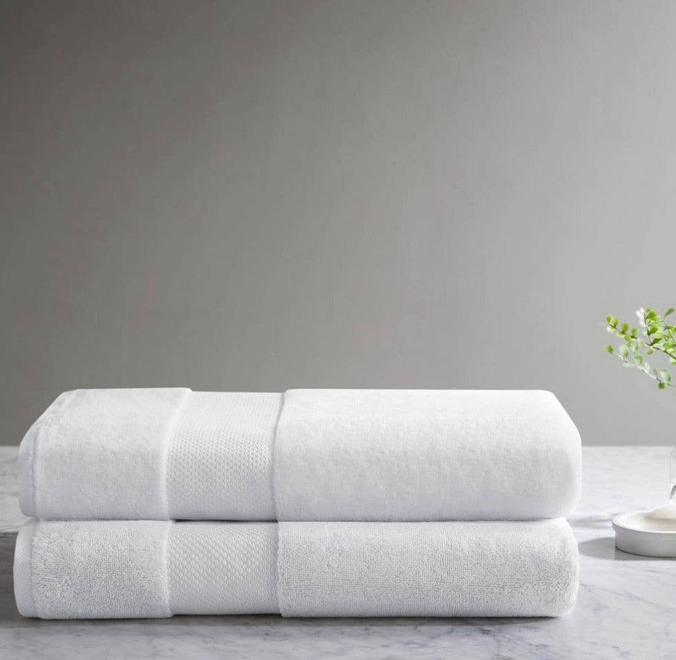 Madison Park Signature Turkish 100% Cotton 2 Pieces Quick Dry Bath Towel-White