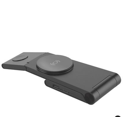 Just wireless 3-in-1 magnetic wireless charger - black: USB-C, MagSafe compatible