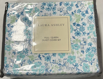 Laura Ashley Jayne Reversible Duvet Cover Set 3 Pieces Full/Queen-Color(Wintergreen)