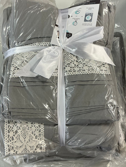Madison Park Marla 7 Pieces Midweight Comforter Set Queen-Grey