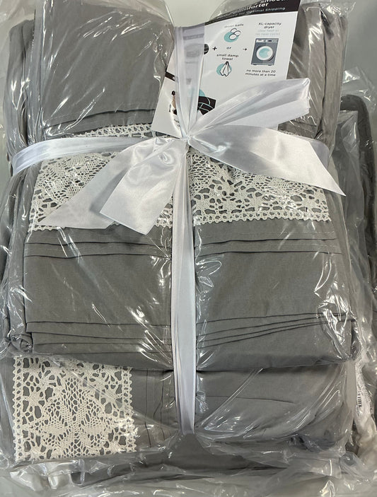 Madison Park Marla 7 Pieces Midweight Comforter Set Queen-Grey