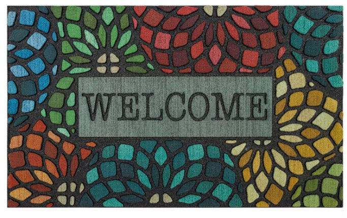 Mohawk Home Recycled Rubber Floret Outdoor Rectangular Doormat 18”x30”