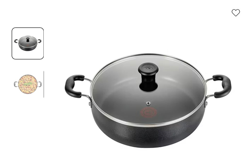 T-Fal Essentials 5-qt. Aluminum Non-Stick Saute Pan with Lid-Open Box