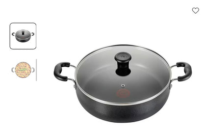 T-Fal Essentials 5-qt. Aluminum Non-Stick Saute Pan with Lid-Open Box