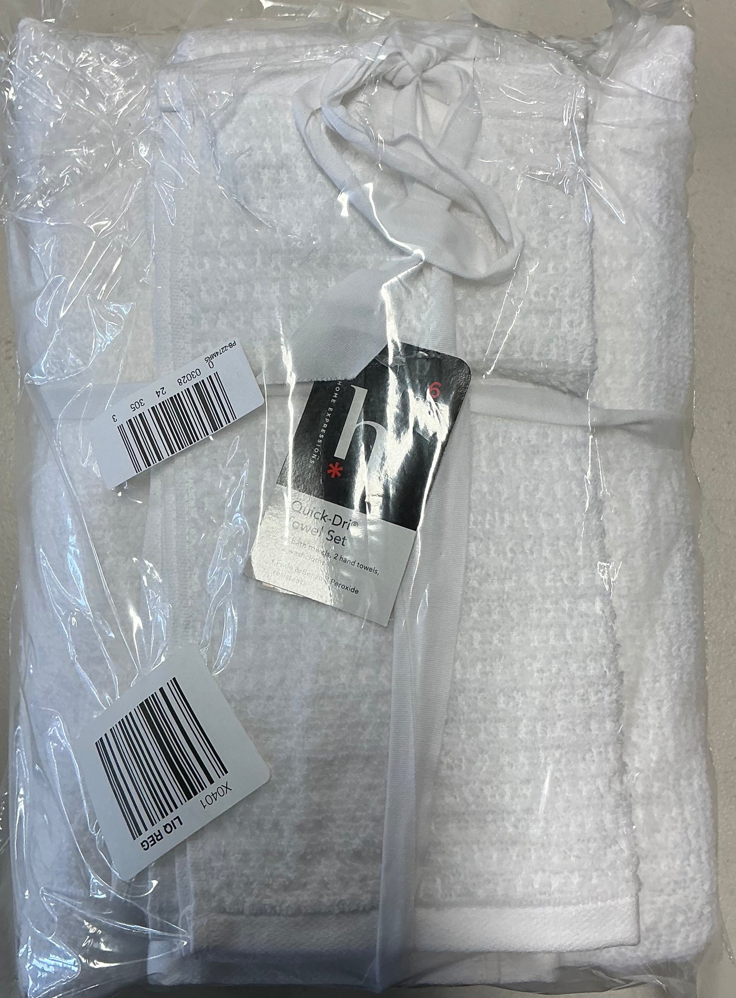 Quick-dri towel set 6 pieces white