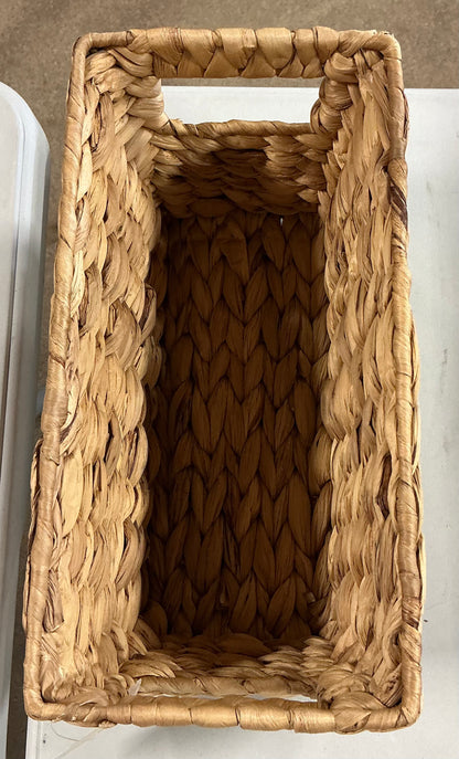 Woven water hyacinth bin 12” L x 6” H