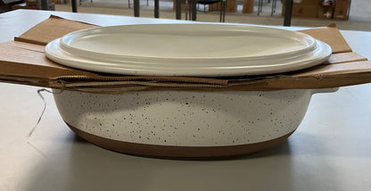 Denmark Speckled Stoneware 3.2-qt. Oval Casserole with Lid (New-No Box)