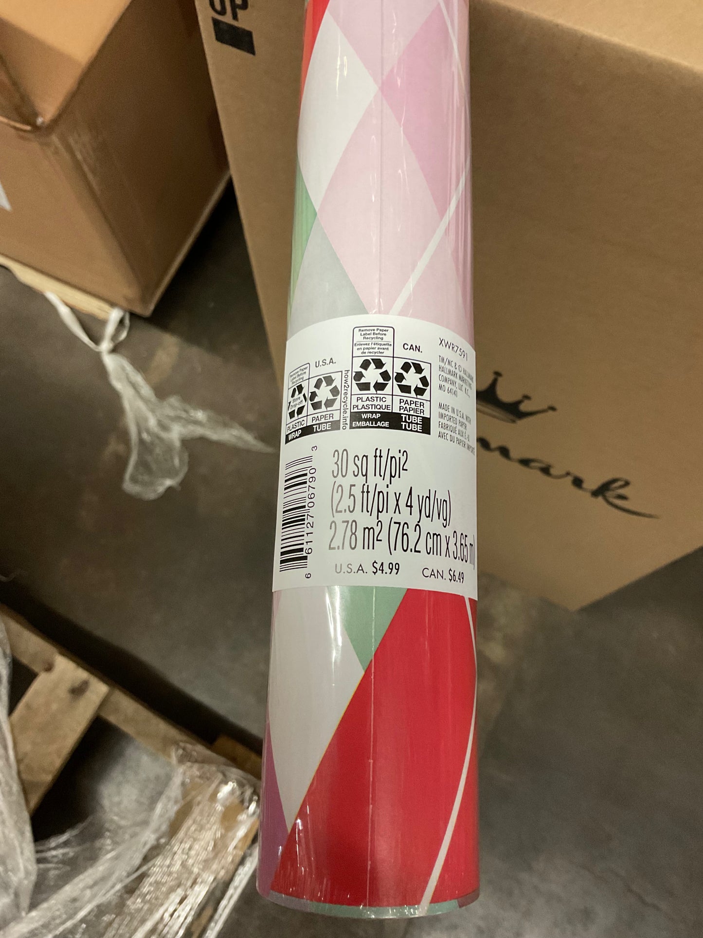 Christmas Roll Wrap Diagonal RVRS (30 sq ft)