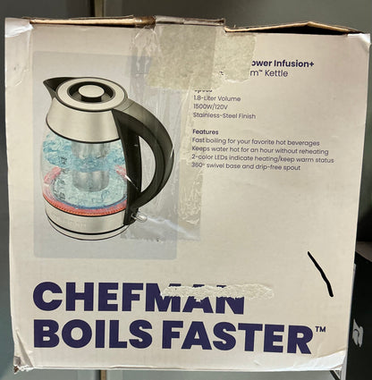 Chefman Stainless Steel Electric Kettle - Open Box