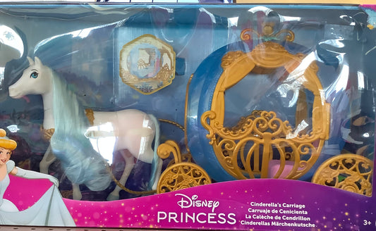(Clearance)Disney Princess Cinderella Rolling Carriage & Horse with Brushable Mane & Tail Set - 4pc