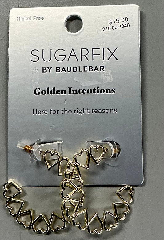 Sugarfix by Baublebar Golden Intentions heart hoop earrings