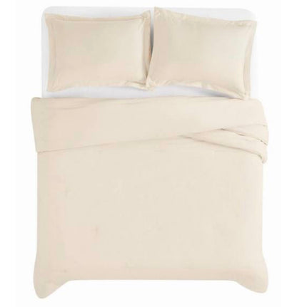 Essential 3-Piece Natural Solid Cotton King Comforter Set