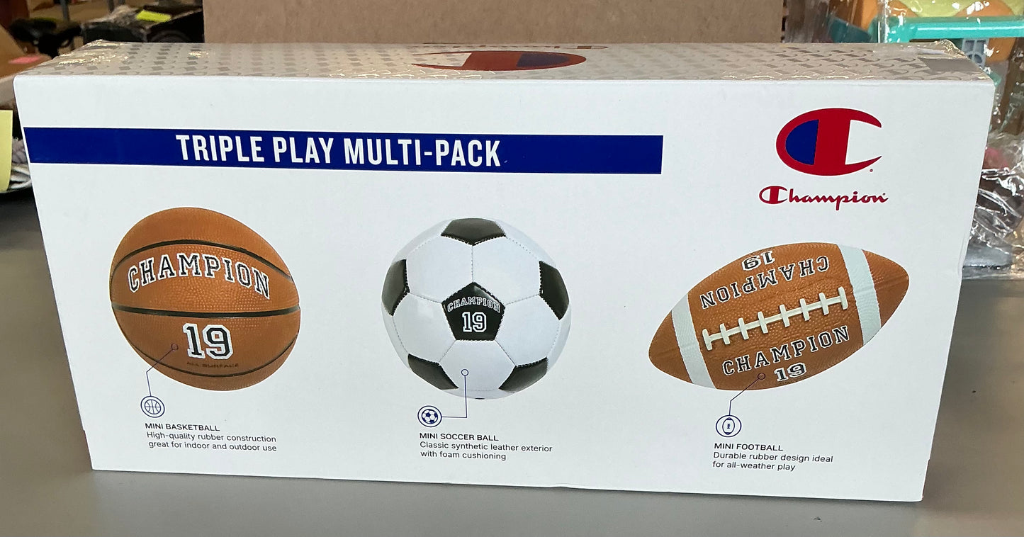 Champion inflatable multipk classic - AS IS - OPEN BOX - MISSING SOCCER BALL