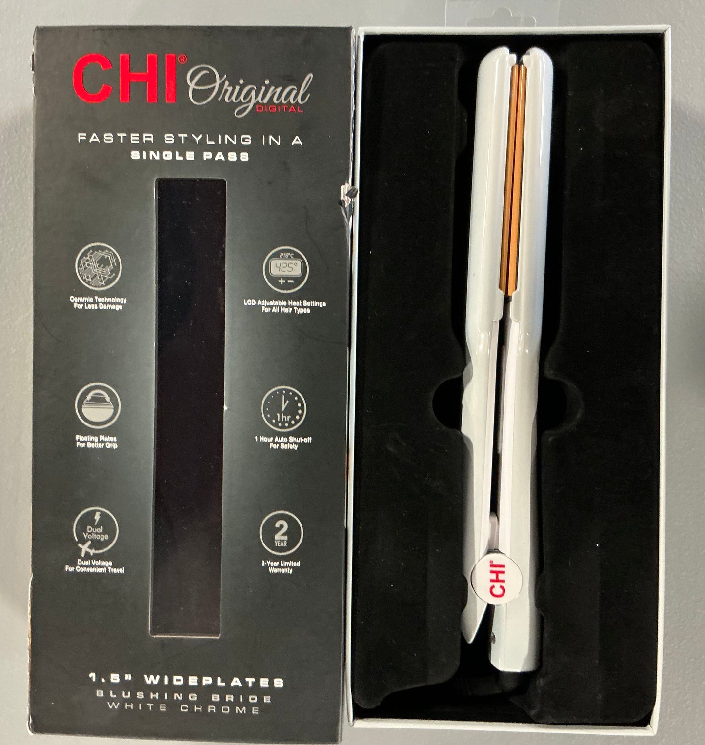 CHI "Original Digital ""I Do"" Blushing Bride" Fast Heating 1 1/2" Flat Iron - Open Box