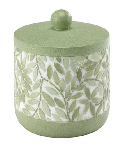 Avanti Stratford Hand Painted Bathroom Canister & Avanti Stratford Soap Dispenser 2pcs