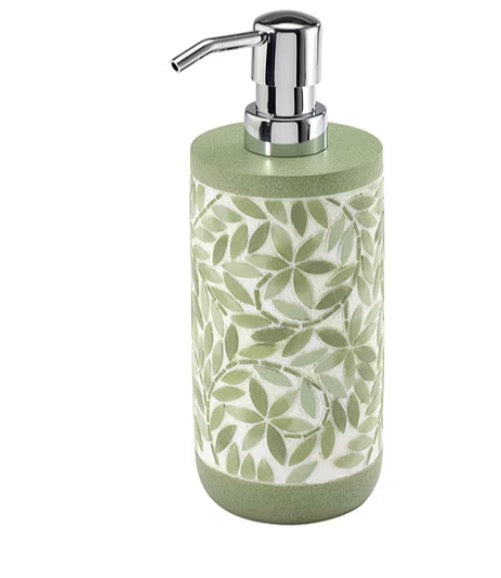 Avanti Stratford Hand Painted Bathroom Canister & Avanti Stratford Soap Dispenser 2pcs