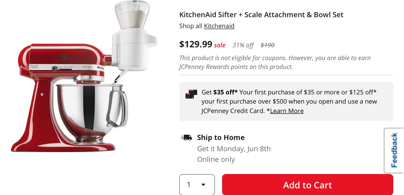 KitchenAid Sifter + Scale Attachment & Bowl Set
