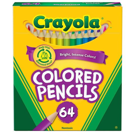 64 Crayola short colored pencils