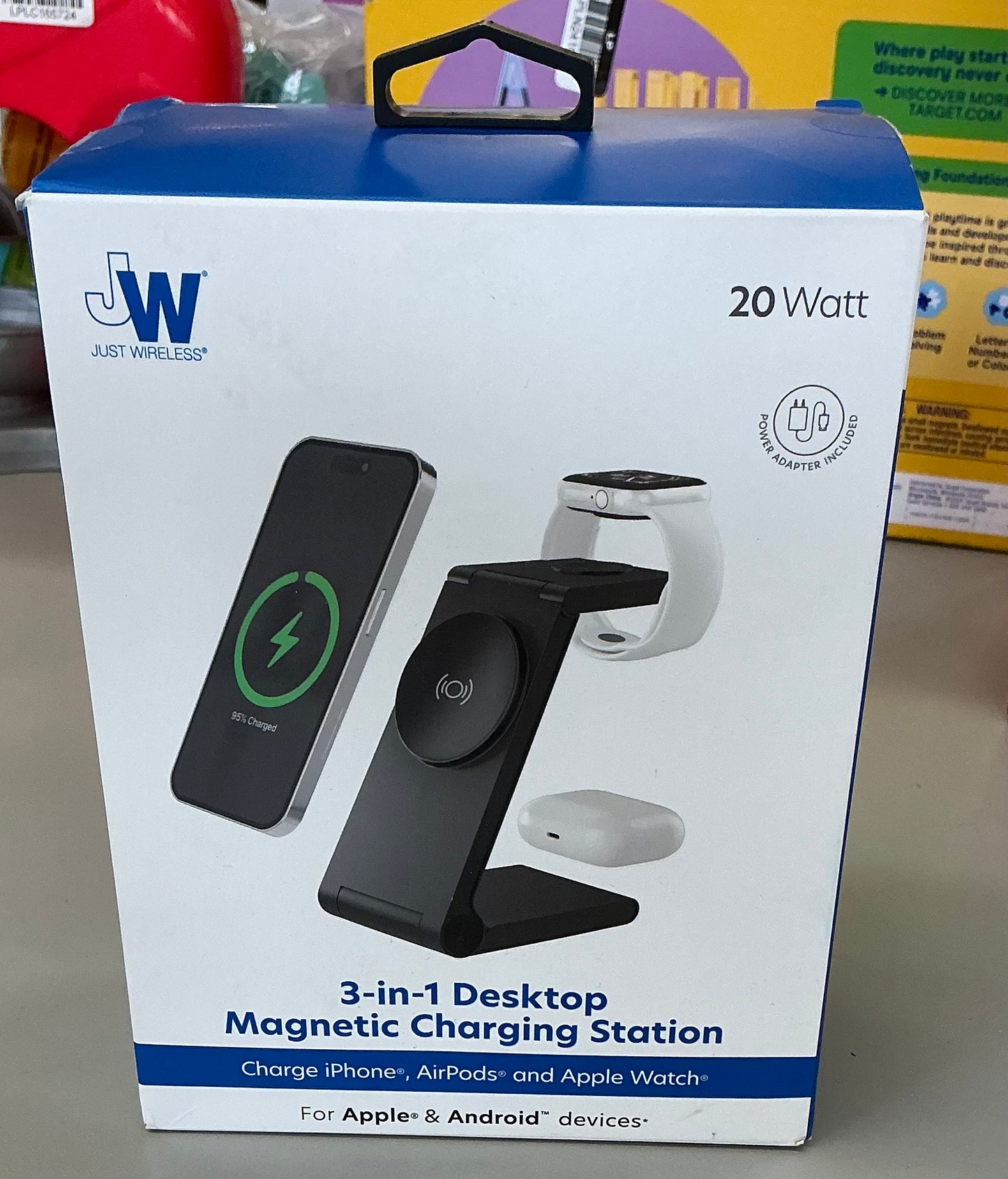 Just wireless 3-in-1 magnetic wireless charger - black: USB-C, MagSafe compatible