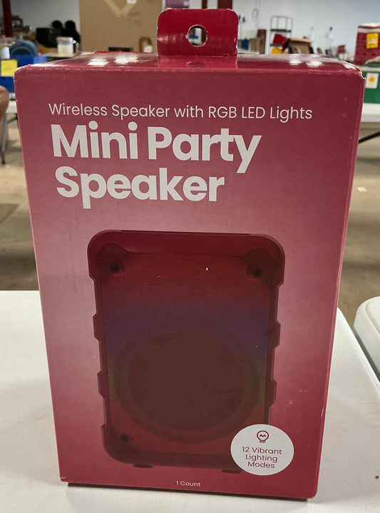 Wireless speaker with RGB LED lights mini party speaker - Maroon