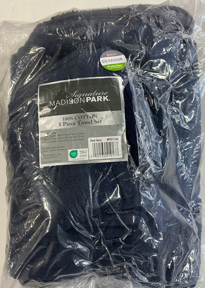 Madison Park Signature 800GSM 8 Pieces Bath Towel Set-Dark Navy