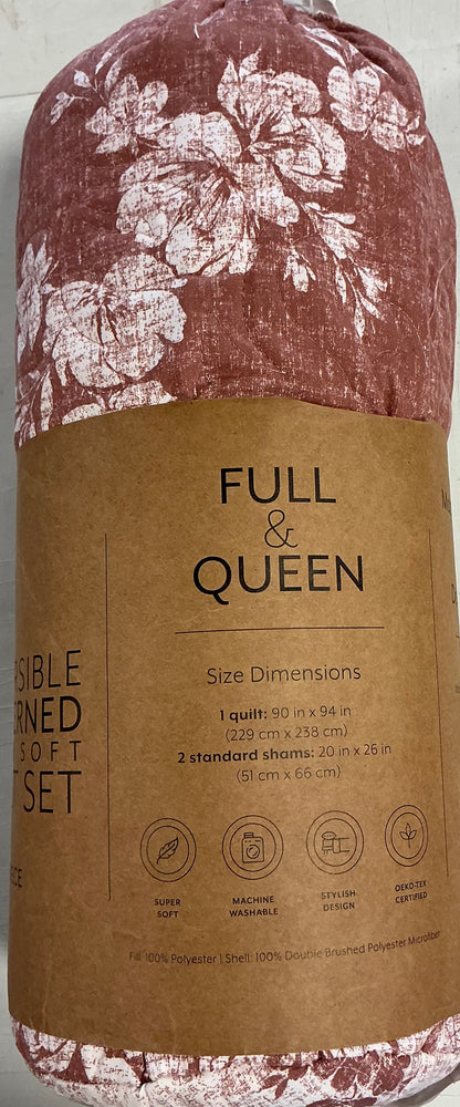 3 Piece All Season Lightweight Pattern Quilt Set Full/Queen