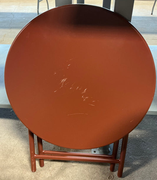 Metal round open weave accent patio end table brown - MINOR COSMETIC FLAWS - PICK UP ONLY