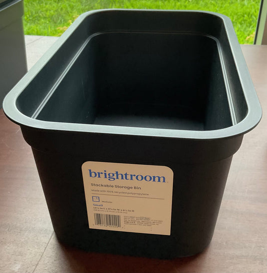 Heavy Duty Stackable Storage Bin Black