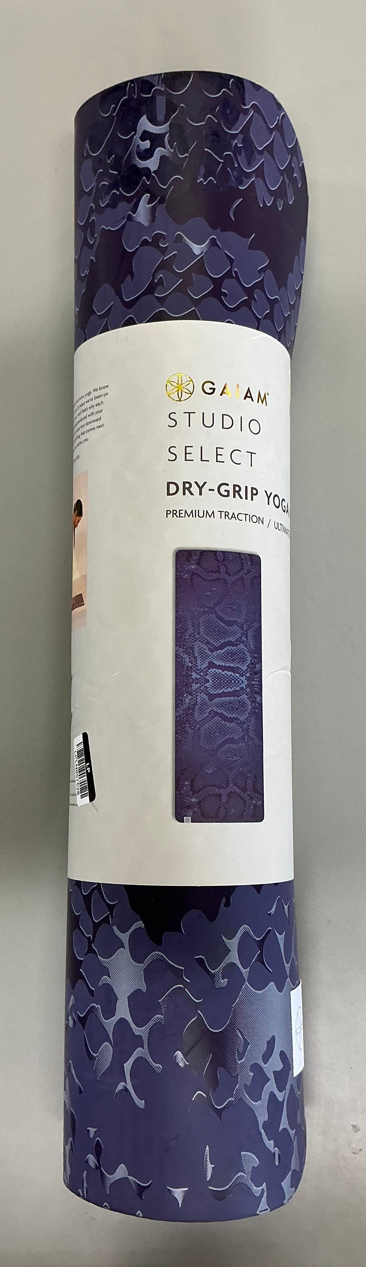 Gaiam studio select dry-grip yoga mat snake - purple (5mm)