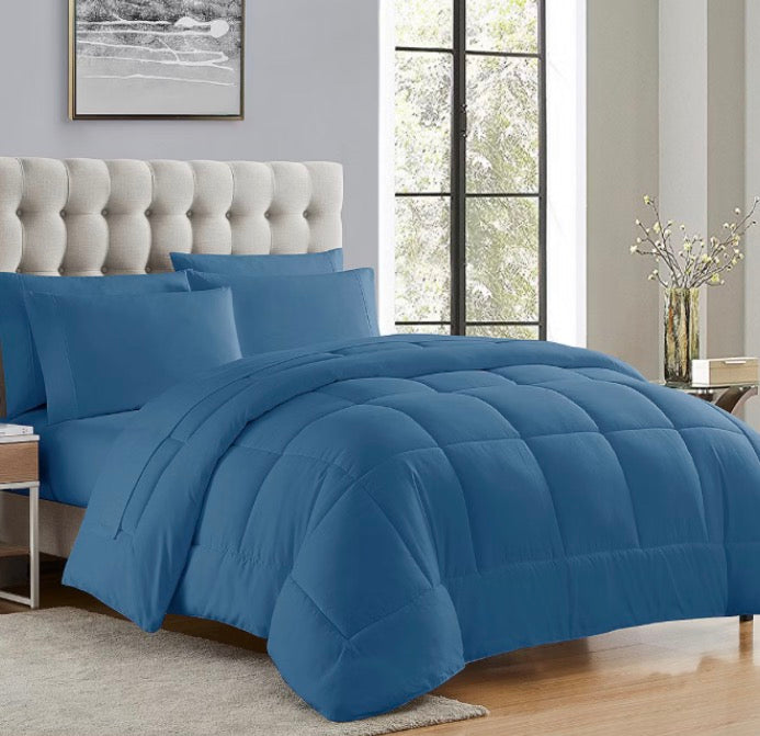 Sweet Home Collection™ All Season Reversible Bed-in-A-Bag 5 Pieces  Comforter & Sheet Set TwinXL-Color(Denim Blue)