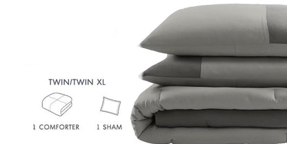510 Design Miro Soft Washed Midweight Comforter Set 2 Pieces Twin/Twin XL-Grey
